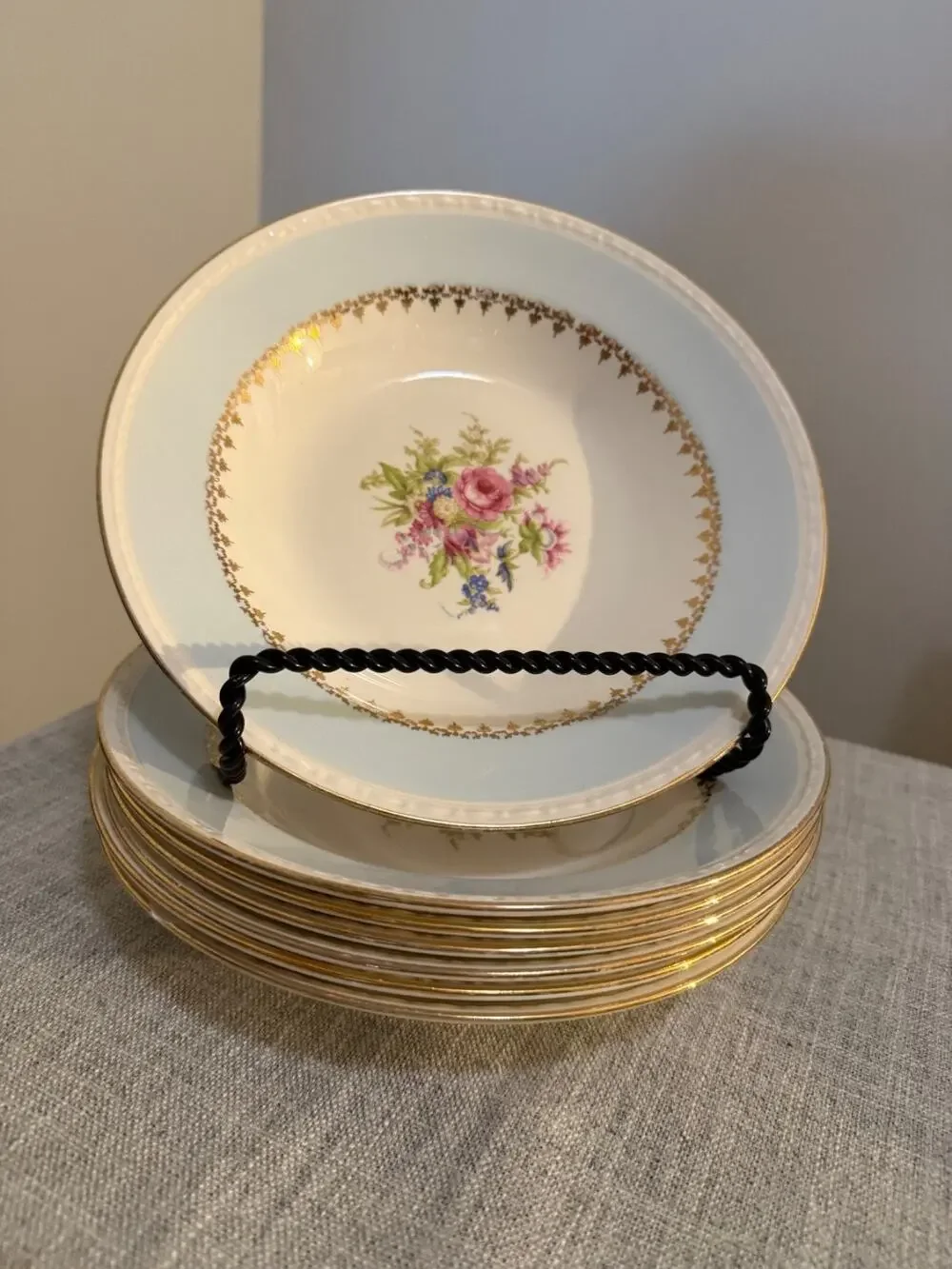 🍲 Homer Laughlin Chateau Rim Soup Bowls Lot of 7 Eggshell Georgian